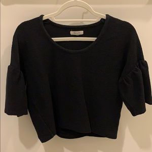 Madewell textured & thread gathered-sleeve top